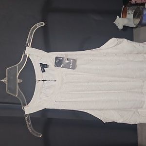 Torrid white eyelet halter dress.